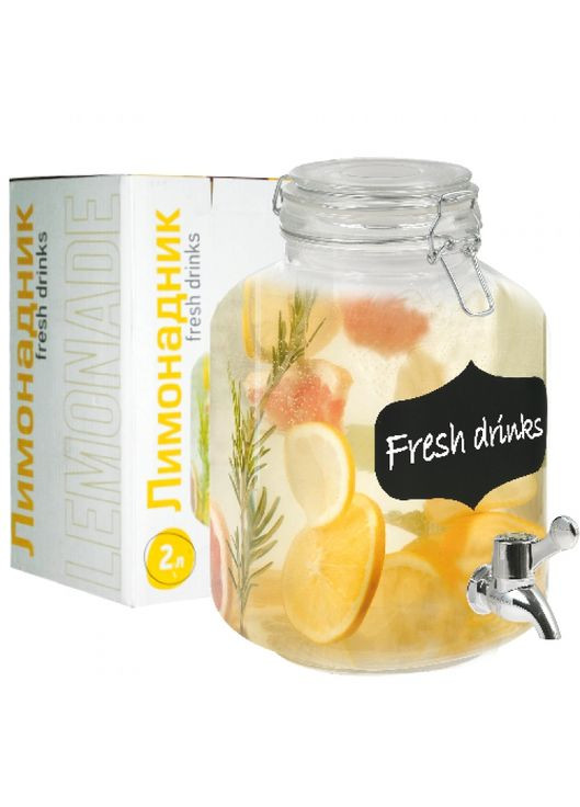 Лимонадник скляний з дошкою для написів для напитків та напоїв у банку для свят. ProDobro (365442504)