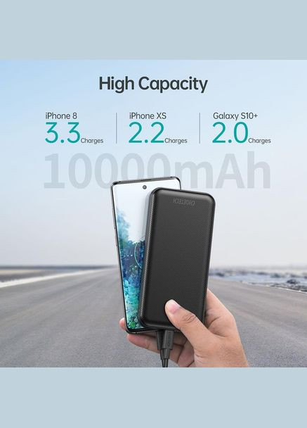 Універсальна мобільна батарея — зовнішній акб 10000 mAh 18W PD QC 3.0 USB-C In/out CHOETECH (303516366)