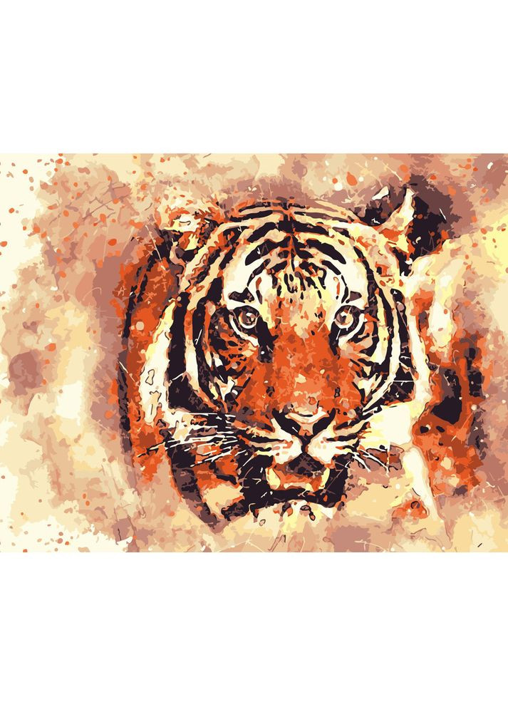 Картина по номерам для взрослых Огненный тигр акриловая для творчества см Strateg (362419889)
