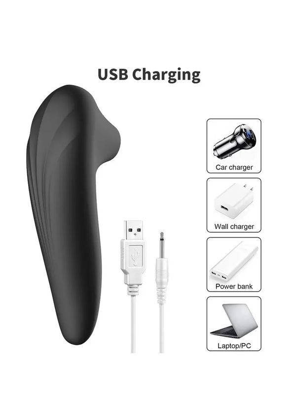 Женский вакуумный стимулятор для клитора черный No Brand (316554566)