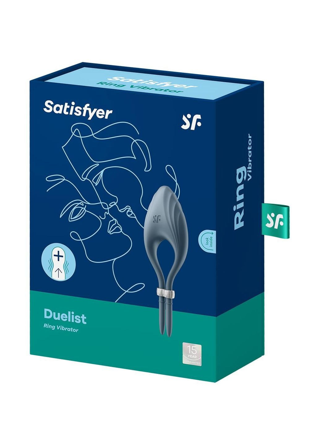 Ерекційне віброкільце-ласо Duelist Dark Blue, 10 режимів, потужний мотор Satisfyer (298052516)