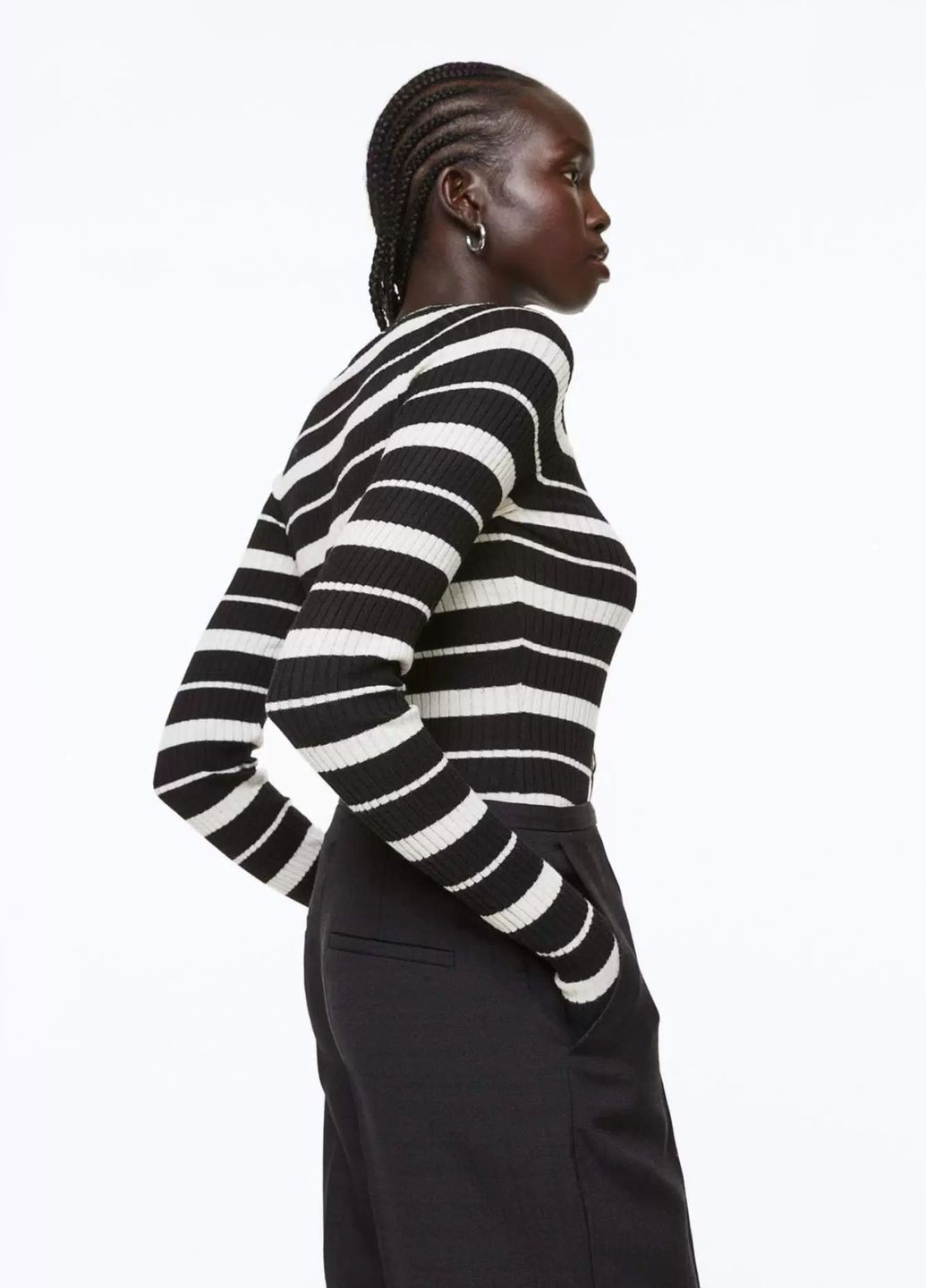 Комбінований демісезонний джемпер у рубчик H&M