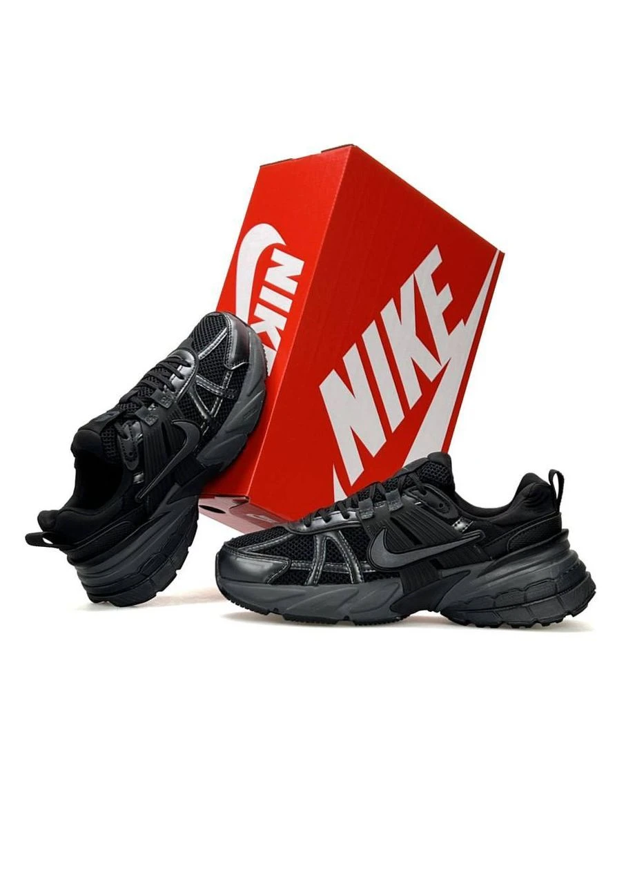 Кроссовки женские Nike V2K Run Black Metallic чёрные демисезоны (381378766)
