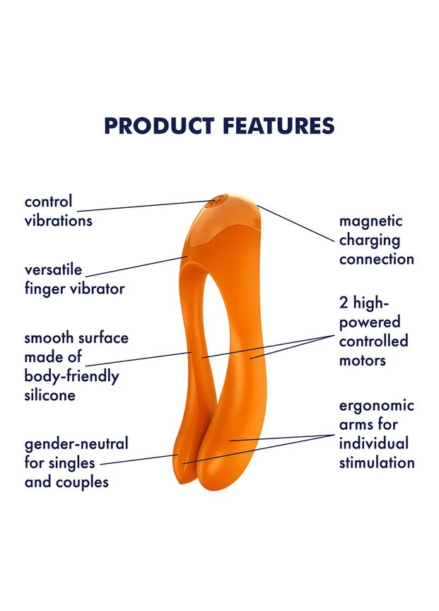 Вібратор на палець Candy Caneк олір: помаранчевий (Німеччина) Satisfyer (383112437)