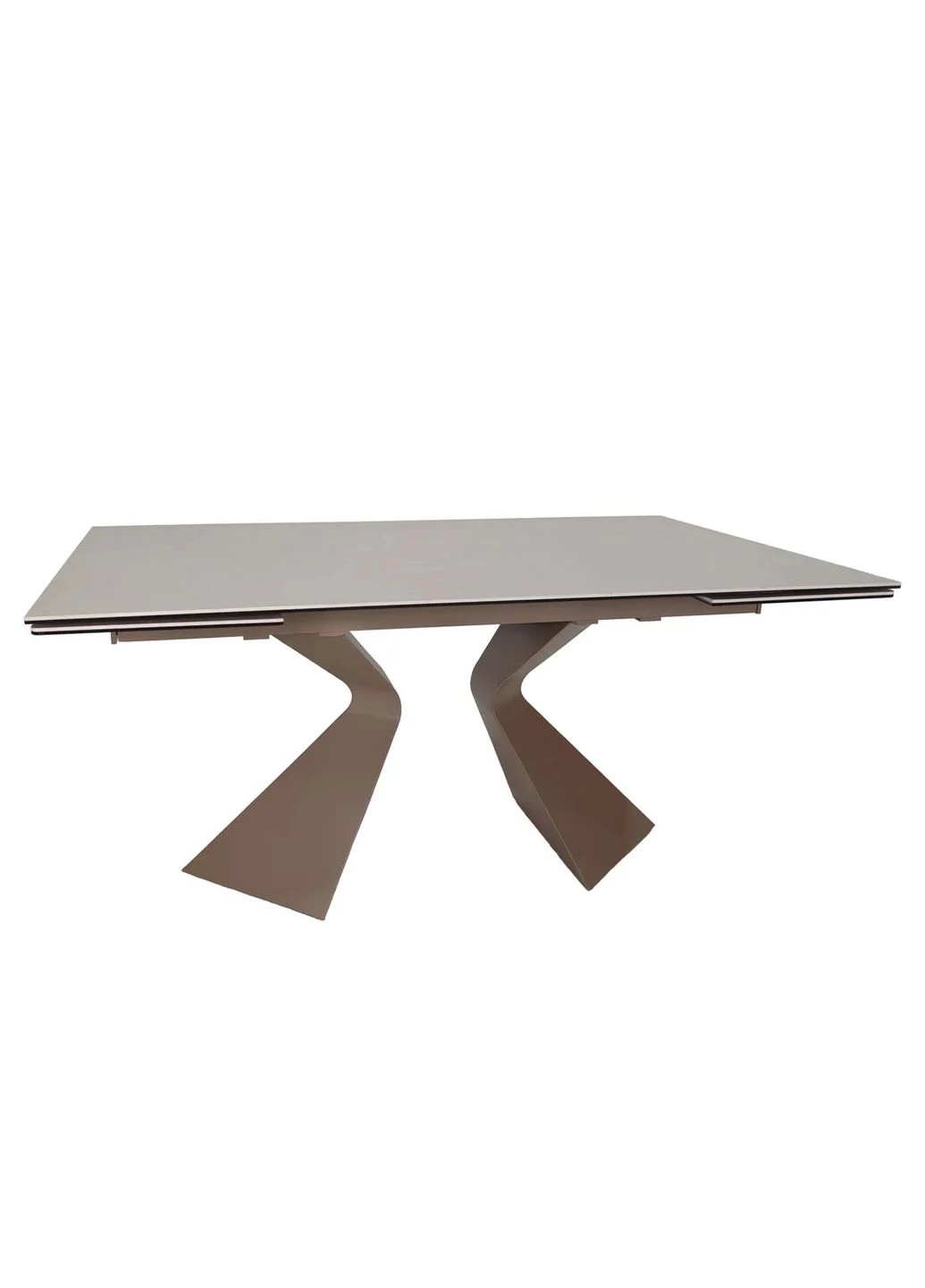 Стол раскладной LAURA CERAMIC 160(240)x90 см закаленное стекло + керамика бежевый матовый No Brand (400359819)