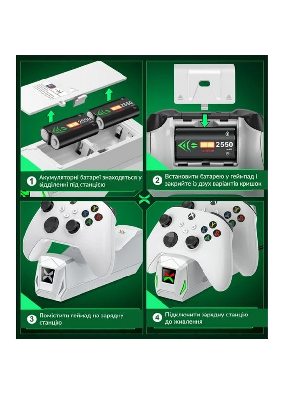 Зарядная станция и аккумуляторы для Xbox One, Xbox Series X|S Q227-BBC white BEBONCOOL (294983678)
