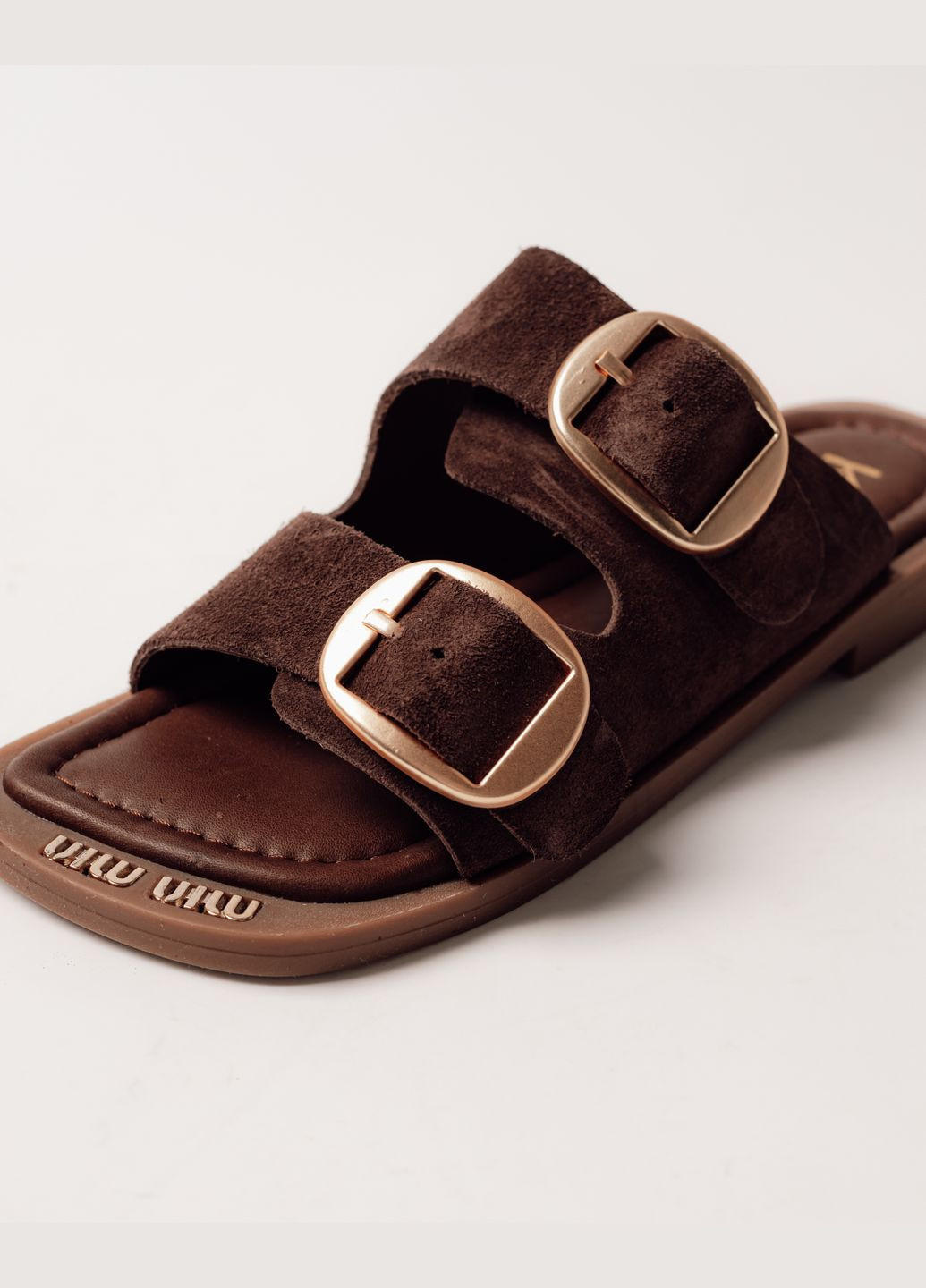 Шльопанці з двома пряжками замшеві Krula (326830531)