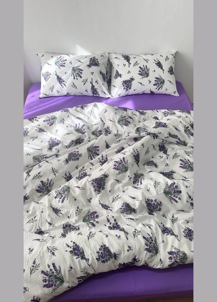 Постільна білизна з натуральної бавовни Ранфорс жниварка Євро 200 x 220 см Фіолетовий з білим (П1Е5403-1-02) No Brand (348095344)