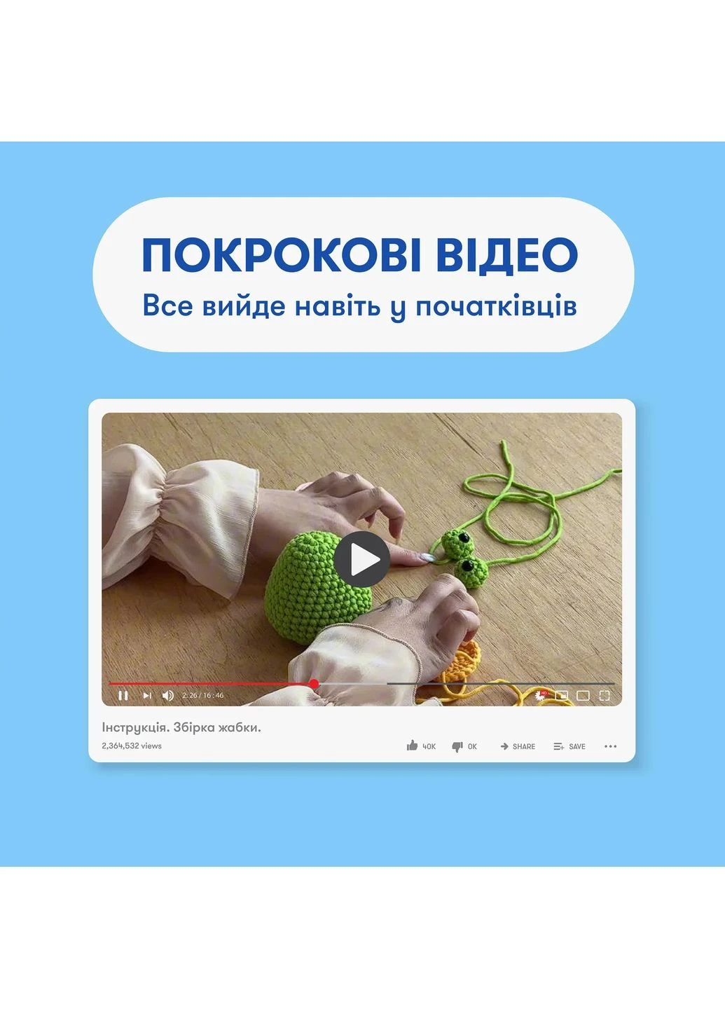 Набор для вязания крючком «Лягушка» Orner (361446294)