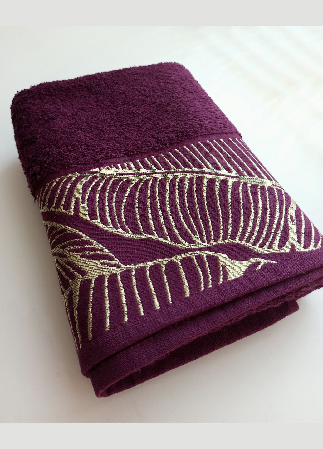 Полотенце махровое гладкокрашенное бордюр Бали 70х140 Full Textile однотонный малиновый