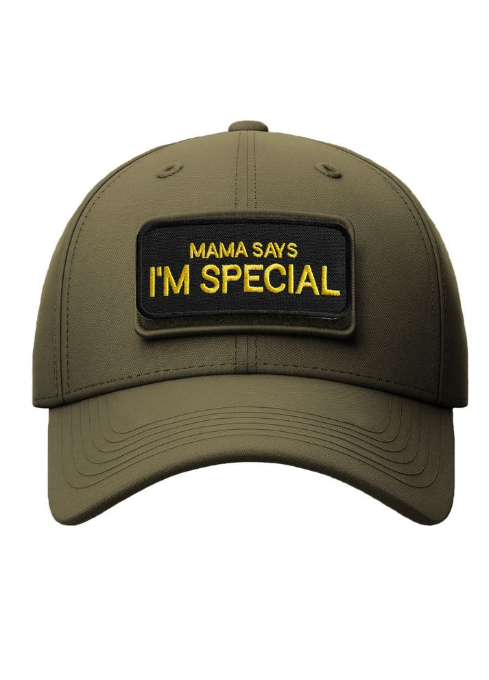 Набір шевронів 2 шт з липучкою "Mama says I am special" 4x9 см "Мама каже, я особливий" вишитий патч шеврон IDEIA (313595058)