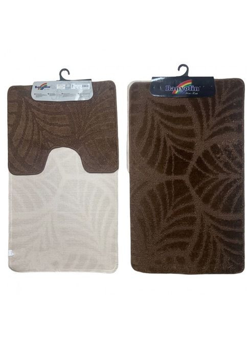 Набор коричневых ковриков для ванной и туалетной комнаты CLASSIC 50*80/40*50 D.Brown Banyolin (303212380)