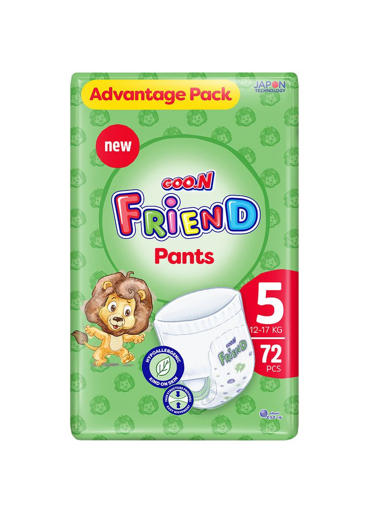 Підгузки-трусики Friend Pants 5/XL (12-17 кг), 72 шт. Goo.N F1010117-005 (327223391)