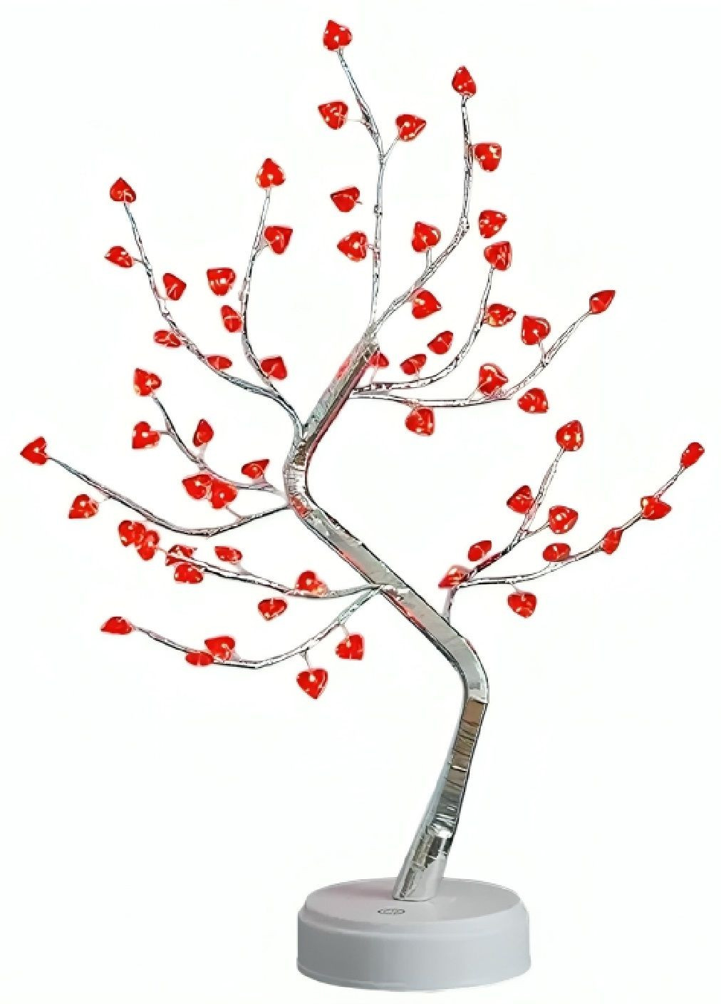 Настільний нічник у вигляді дерева з теплим білим світлом роботою від USB батарейок 50 см (480426-Prob) Бонсай із серцями Unbranded (335206753)