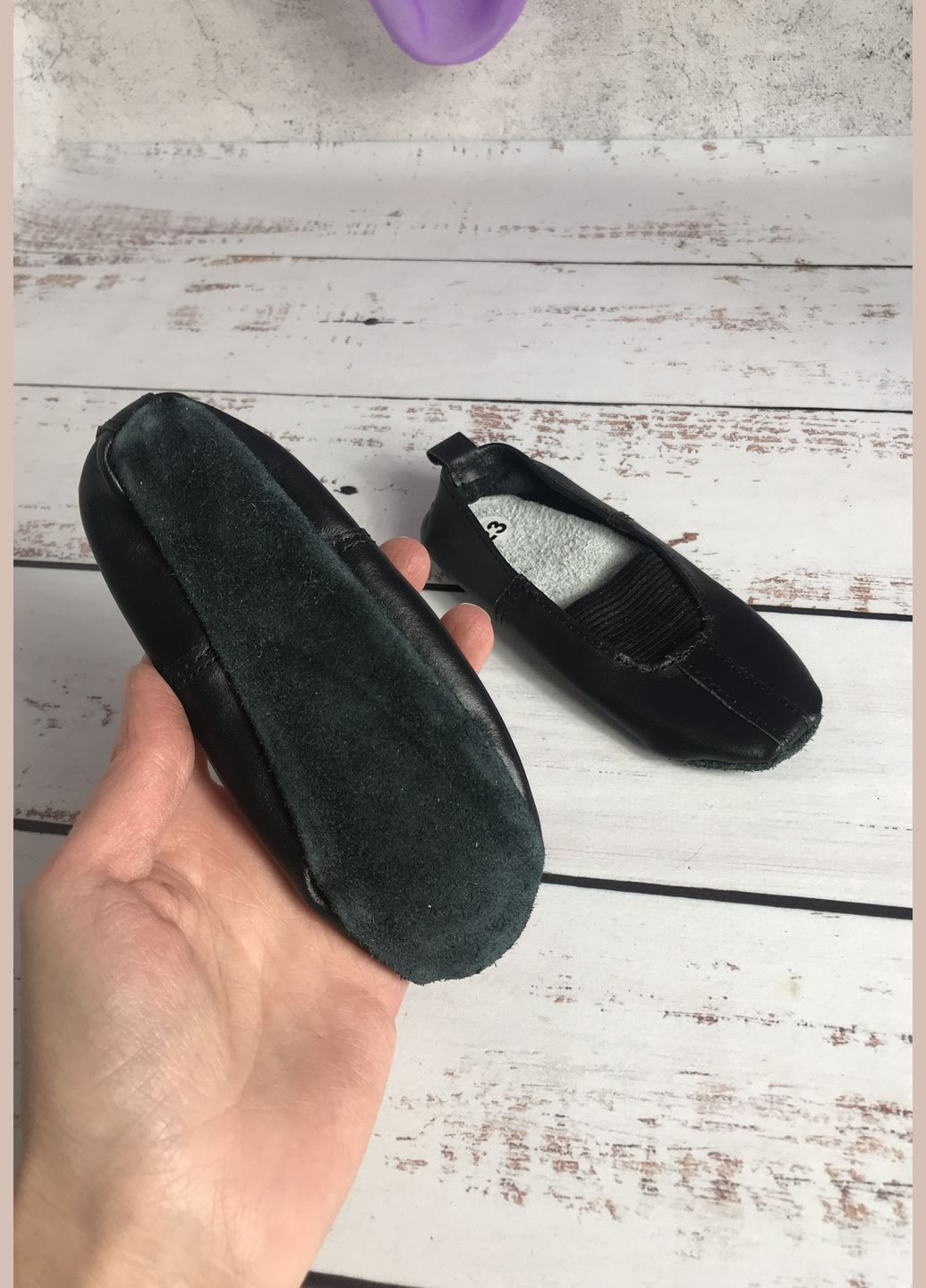 Чешки дитячі шкіряні вузькі з рубцом Чорний (222-1) Matita (347236275)