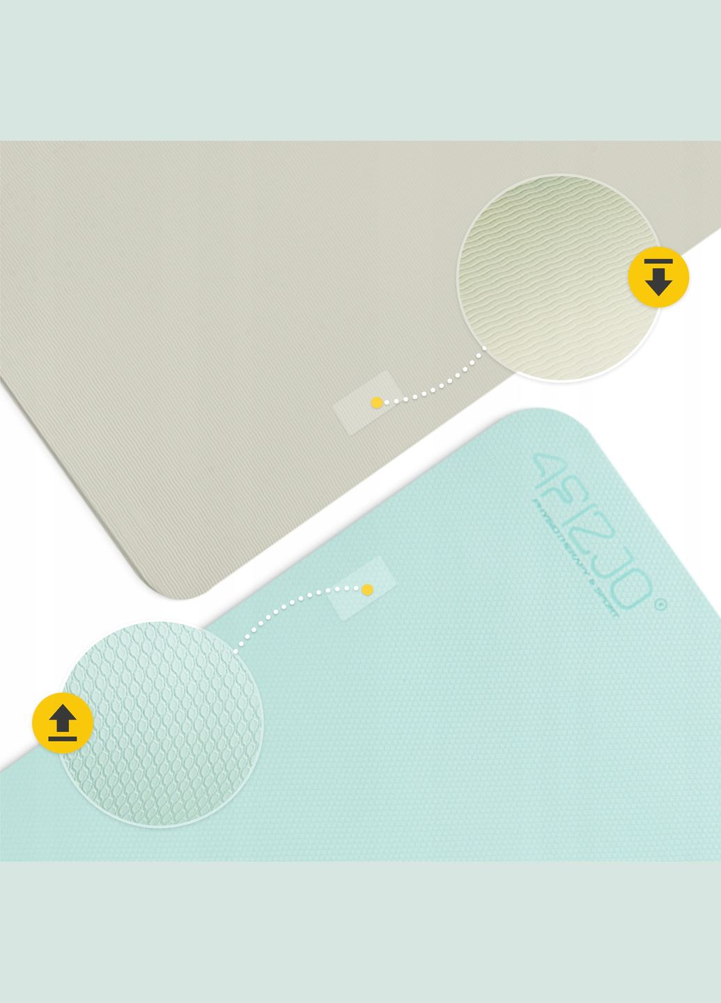 Коврик (мат) спортивный TPE 180 x 60 x 1 см для йоги и фитнеса Mint/Grey () 4FIZJO P-5907739311917 (342758150)