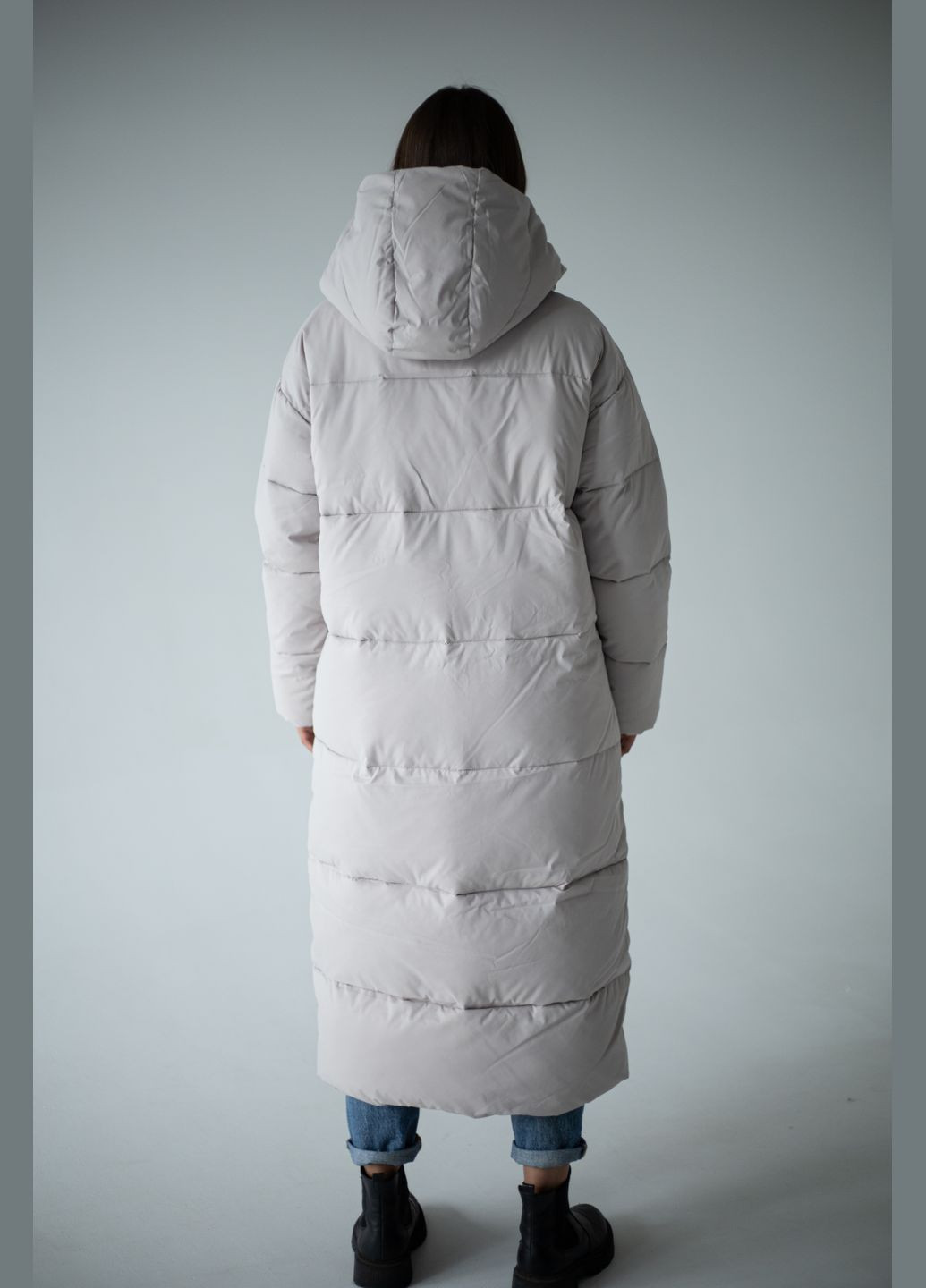 Бежева зимня пуховик довгий зимовий жіночий SK