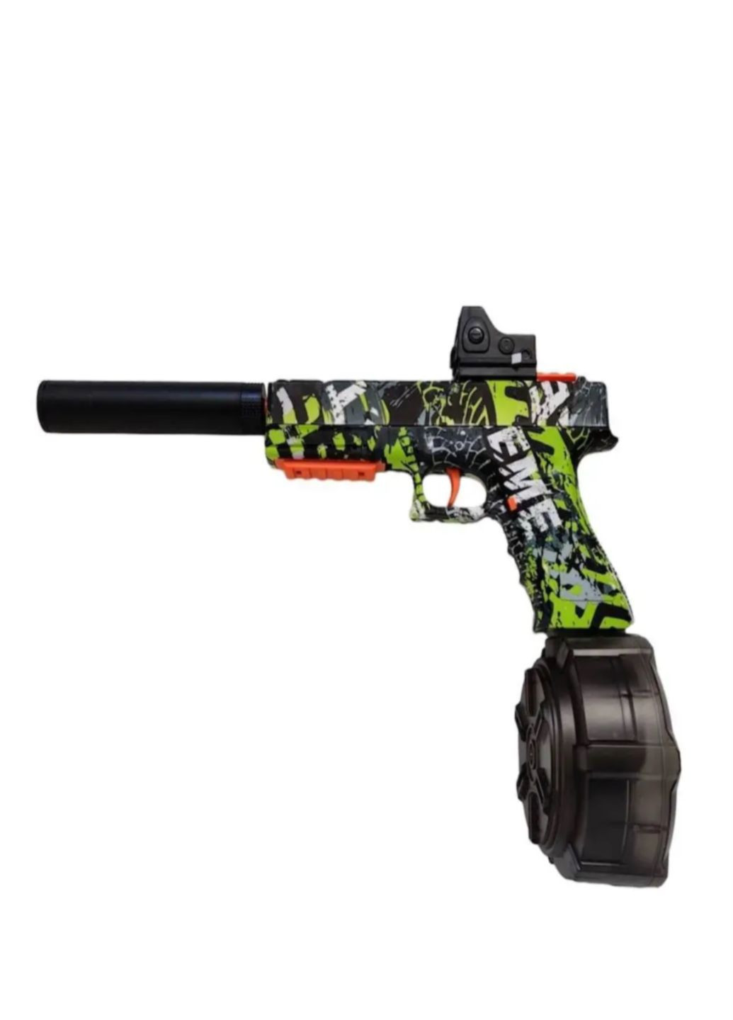 Игрушечный пистолет Глок-17, гидрогелевый бластер на орбизах зеленое граффити, 10000 патронов. No Brand (280930971)