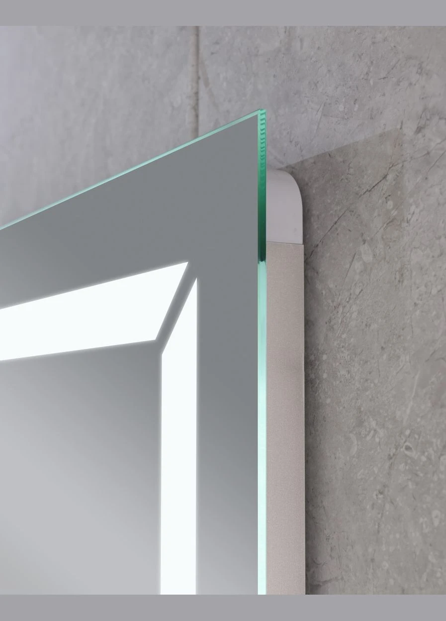 Зеркало Light MR01-80x60 со светодиодной подсветкой, часами и функцией антизапотевания, прямоугольное (MI5998) Mixxus (399022102)