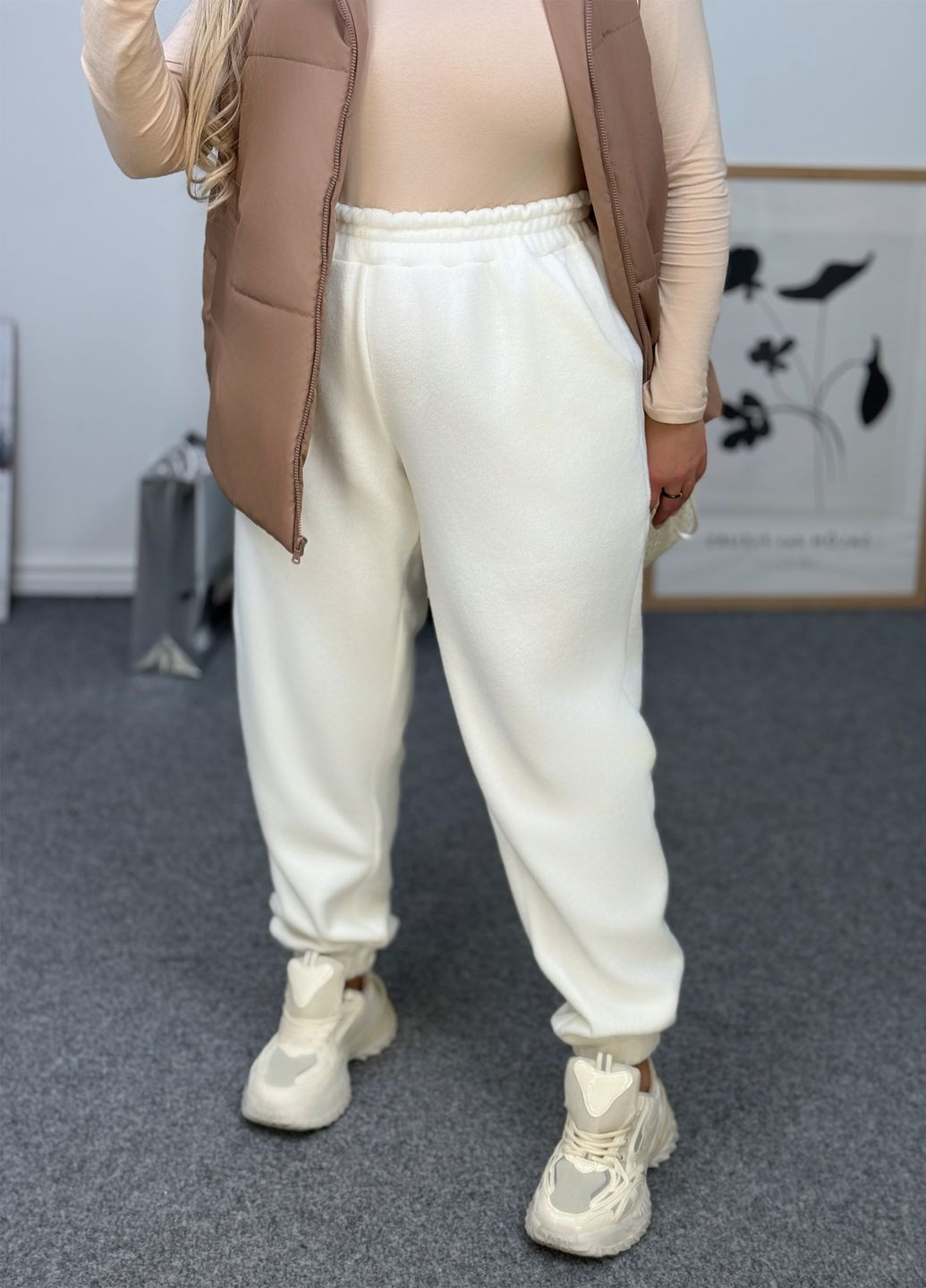 Спортивні штани джогери жіночі з флісу Polar No Brand (362734072)