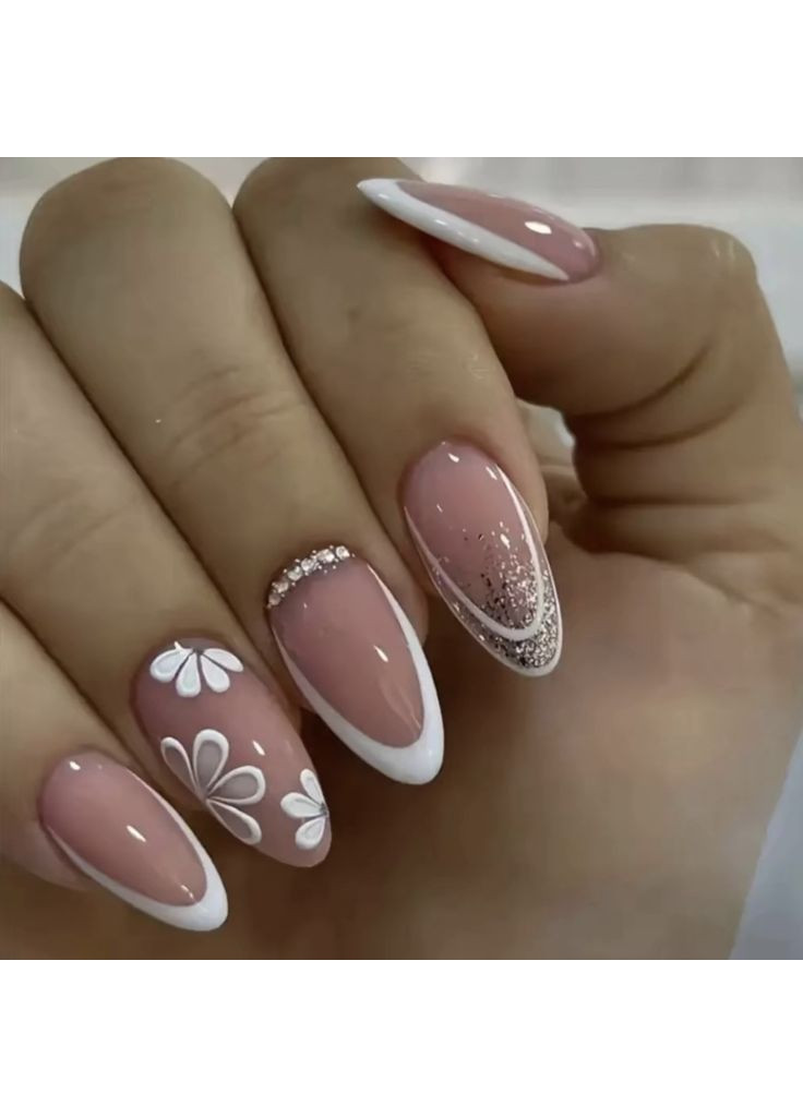 Накладні нігті френч, набір 24 шт No Brand (372114332)