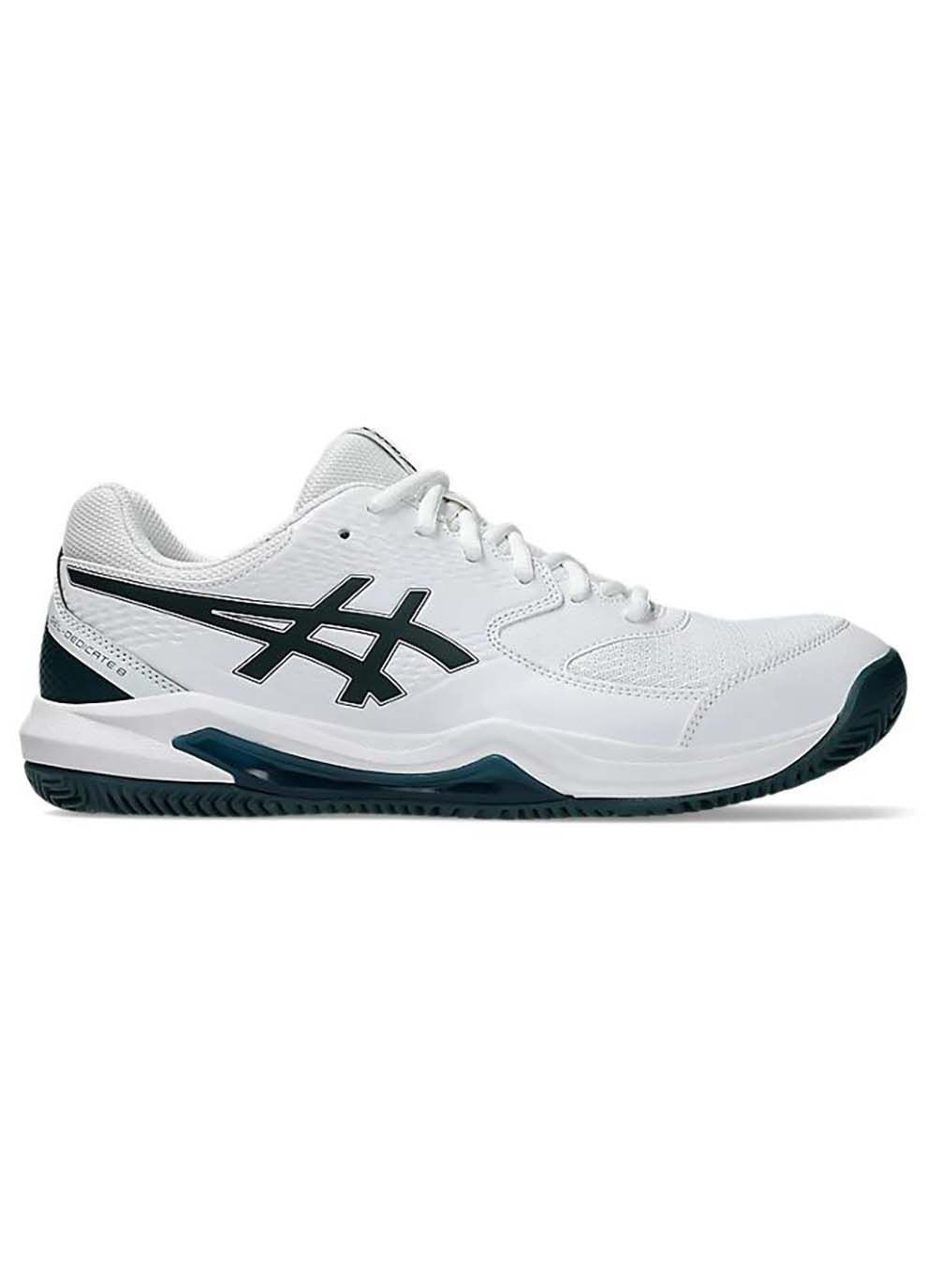 Цветные демисезонные мужские кроссовки gel-dedicate 8 clay белый зеленый Asics