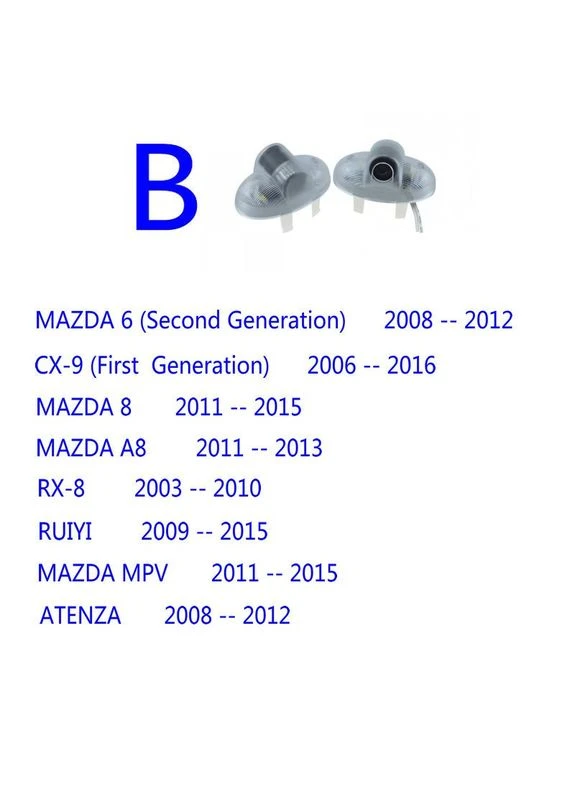 Светодиодная штатная подсветка на двери автомобиля с логотипом 6, 8, CX-9, RX-8 Mazda (376709321)