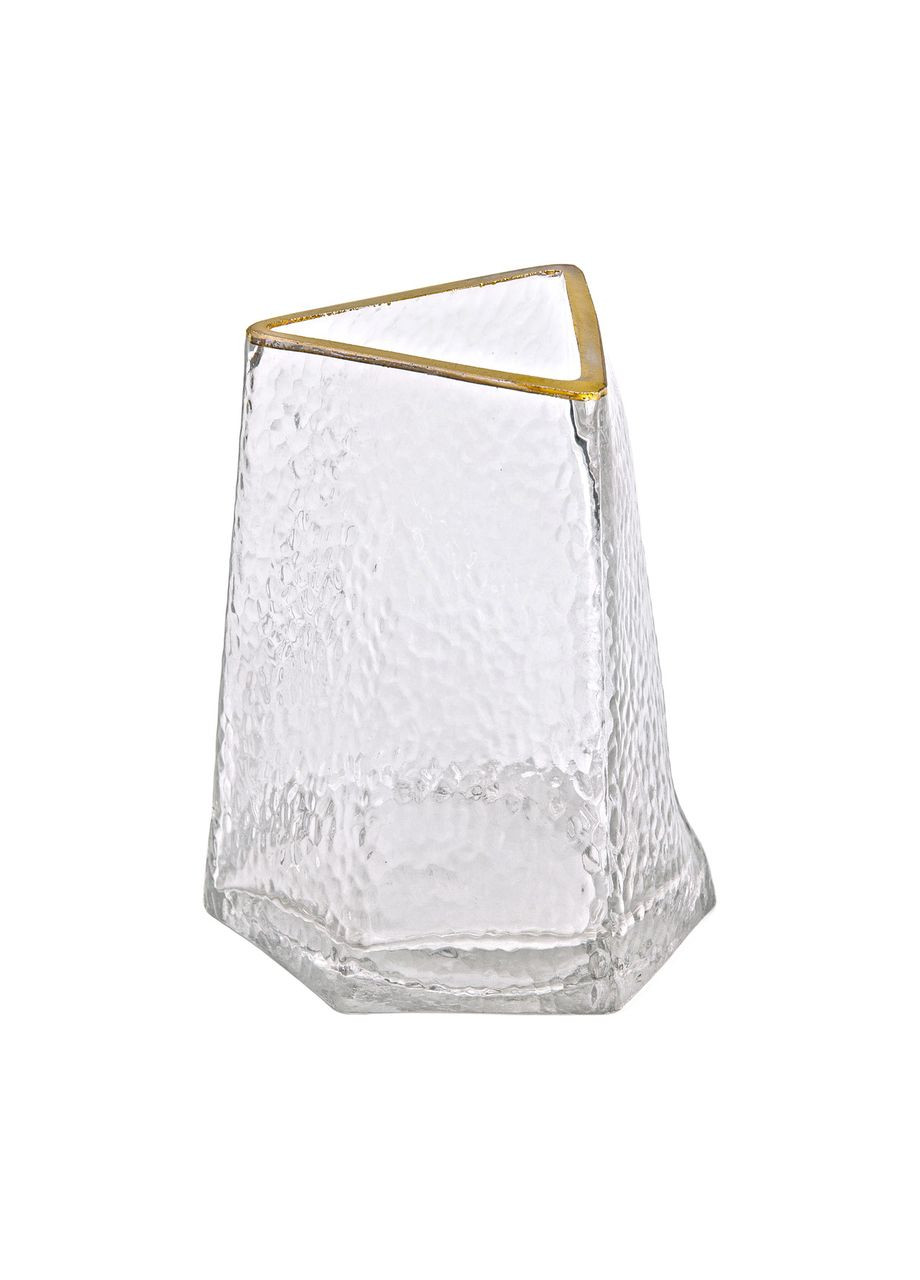Стеклянная ваза для цветов, декоративный треугольник с золотой каймой, 16 см HP-1709 Yiwu (306873564)