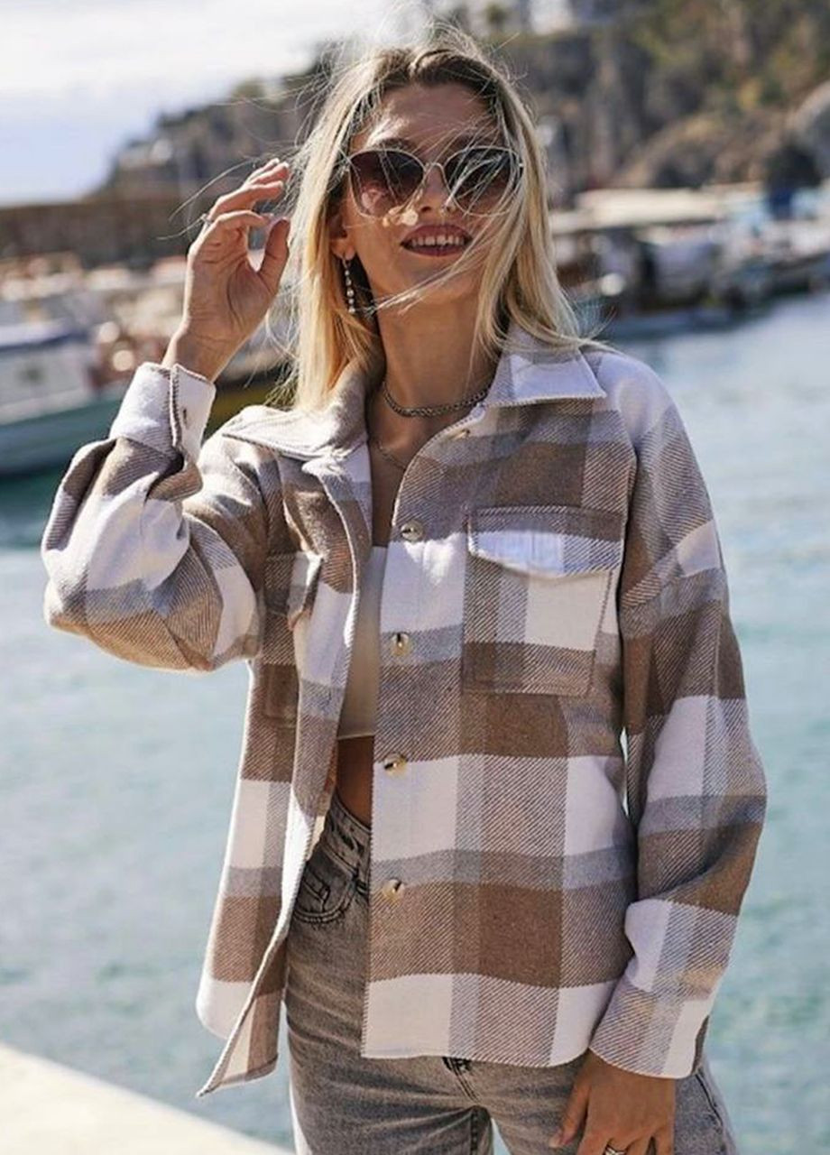 Жіноча тепла кашемірова сорочка в клітку Modena (291839372)