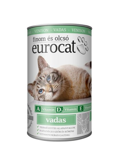 Корм вологий Venison для котів шматочки в желе з олениною 415 г EuroCat (355255308)