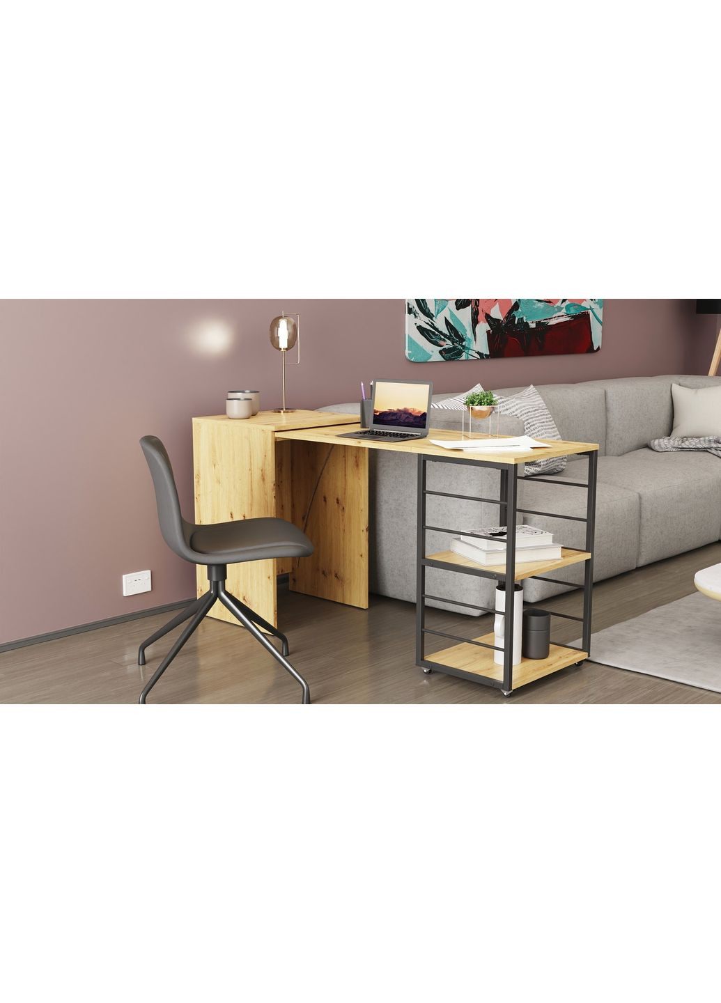 Стіл-тумба трансформер Смарт 2/2 750x1450x600 Чорний метал ДСП 16 мм (FRD-105107) Ferrum-decor (361944383)