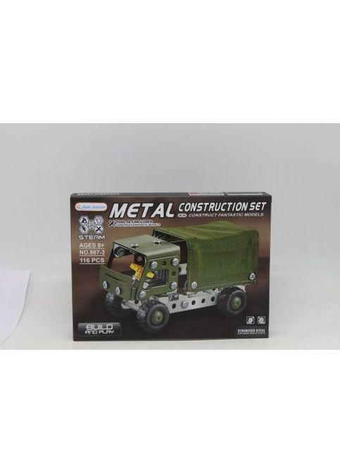 Металлический конструктор Военная техника 116 деталей для детей от 8 лет сборка грузовика головоломка ProDobro (367100040)