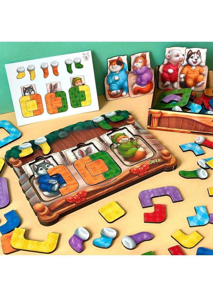 Дерев'яний сортер "Тварини в ліжечку" PSD302 (ПСД302) Ubumblebees (366427634)