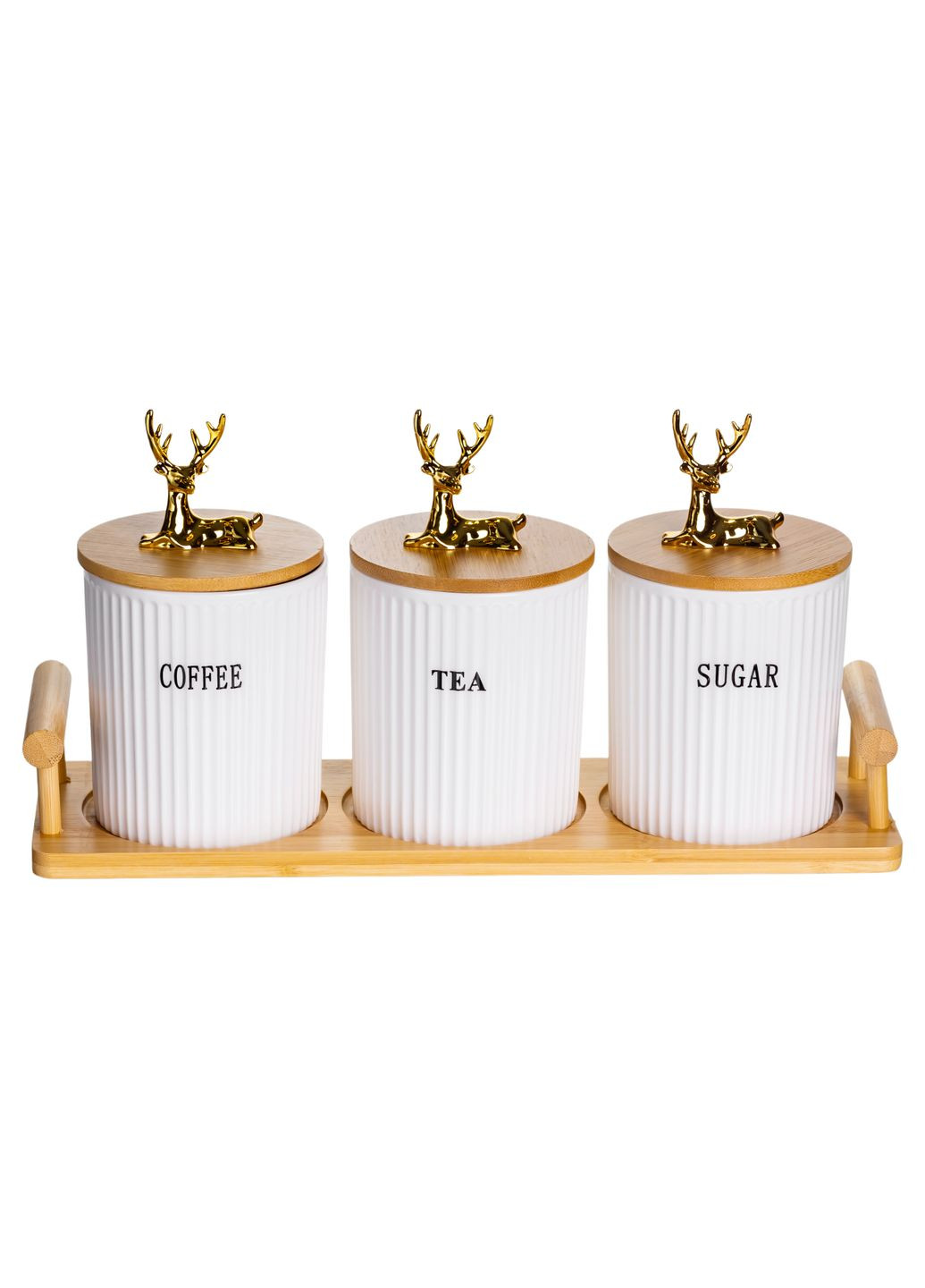 Набор банок для хранения 3 штуки по 400 мл с крышками на подставке Yiwu (366670469)