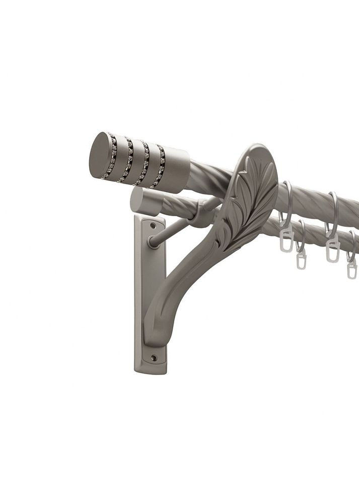 Карниз Барамелла металлический двухрядный ретро скрученная труба Сатин 25\19 мм 200 см (00-00011472) ORVIT (300278075)