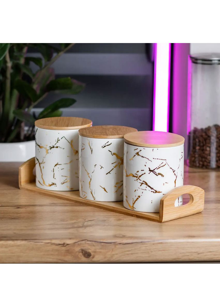 Банки для сыпучих продуктов, набор из 3 шт по 650 мл Yiwu (360454783)