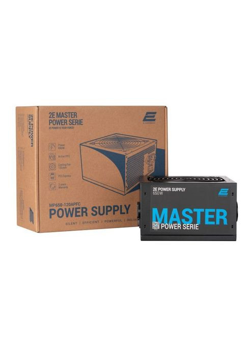 Блок питания 24pin(20+4), 1xCPU 8pin(4+4), 3xMolex, 5xSATA, (2EMP650-120APFC) 2E MASTER POWER (650W), >80, 80+ White, 120mm, 1xMB (295930028)