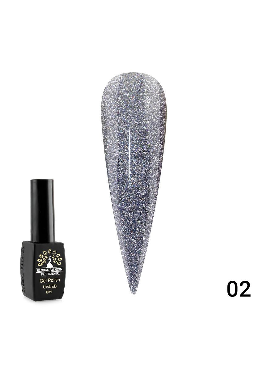 Global Гель-лак OPAL №02 Срібло Global Fashion (297923553)
