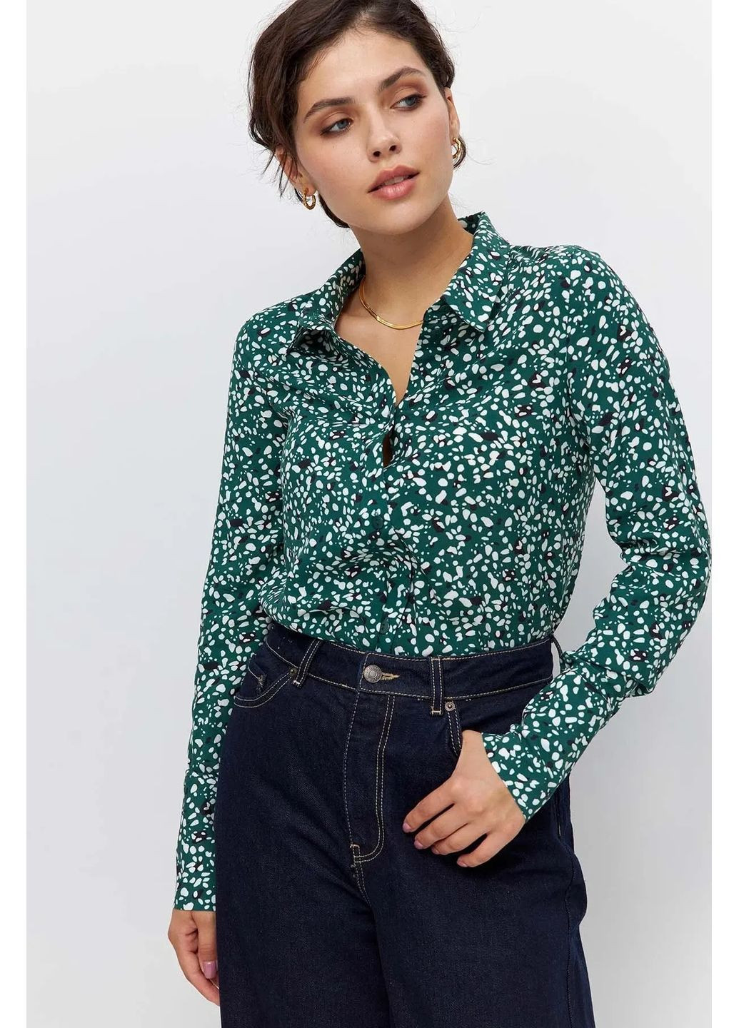 Cорочка зі штапелю, колір Зелений Rica Mare (367831697)