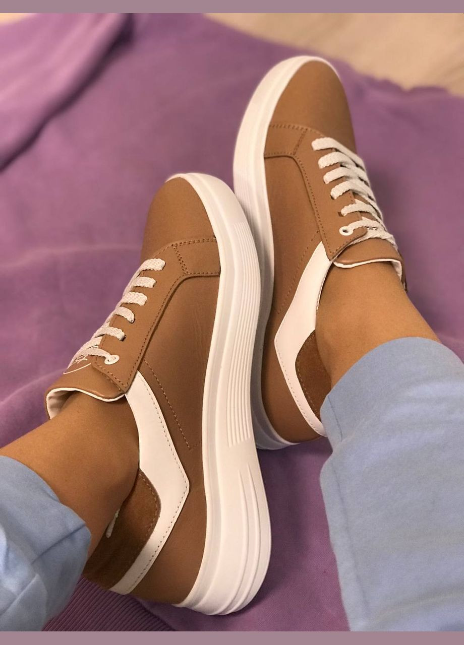 Жіночі кросівки з натуральної шкіри (1264) No Brand бежеві демісезони (317171411)