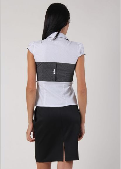 Біла комбінована сорочка в горошок 2 Льва