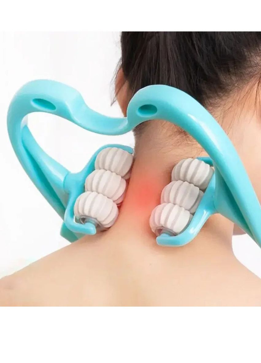 Ручний масажер для шиї і тіла Neck Stretcher з рельєфними роликами, що обертаються 360 Good Idea (306557442)