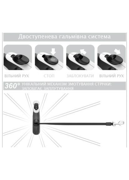 Повідок для собак R-leash "Супермен Лого" M до 25 кг 5 м (8125-1012-01) WAUDOG R-leash &quot;Супермен Лого&quot; M до 25 кг 5 м (366496563)