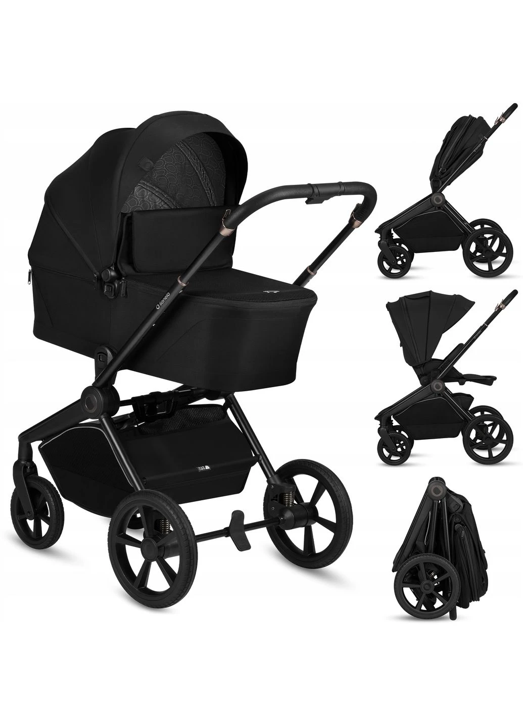 Универсальная коляска 2 в 1 FREYA 2IN1 BLACK ONYX Lionelo (399549146)