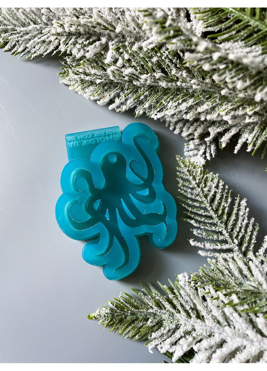 Молд Осьминог для новогодних игрушек на елку силиконовая форма для эпоксидной смолы No Brand (370566802)