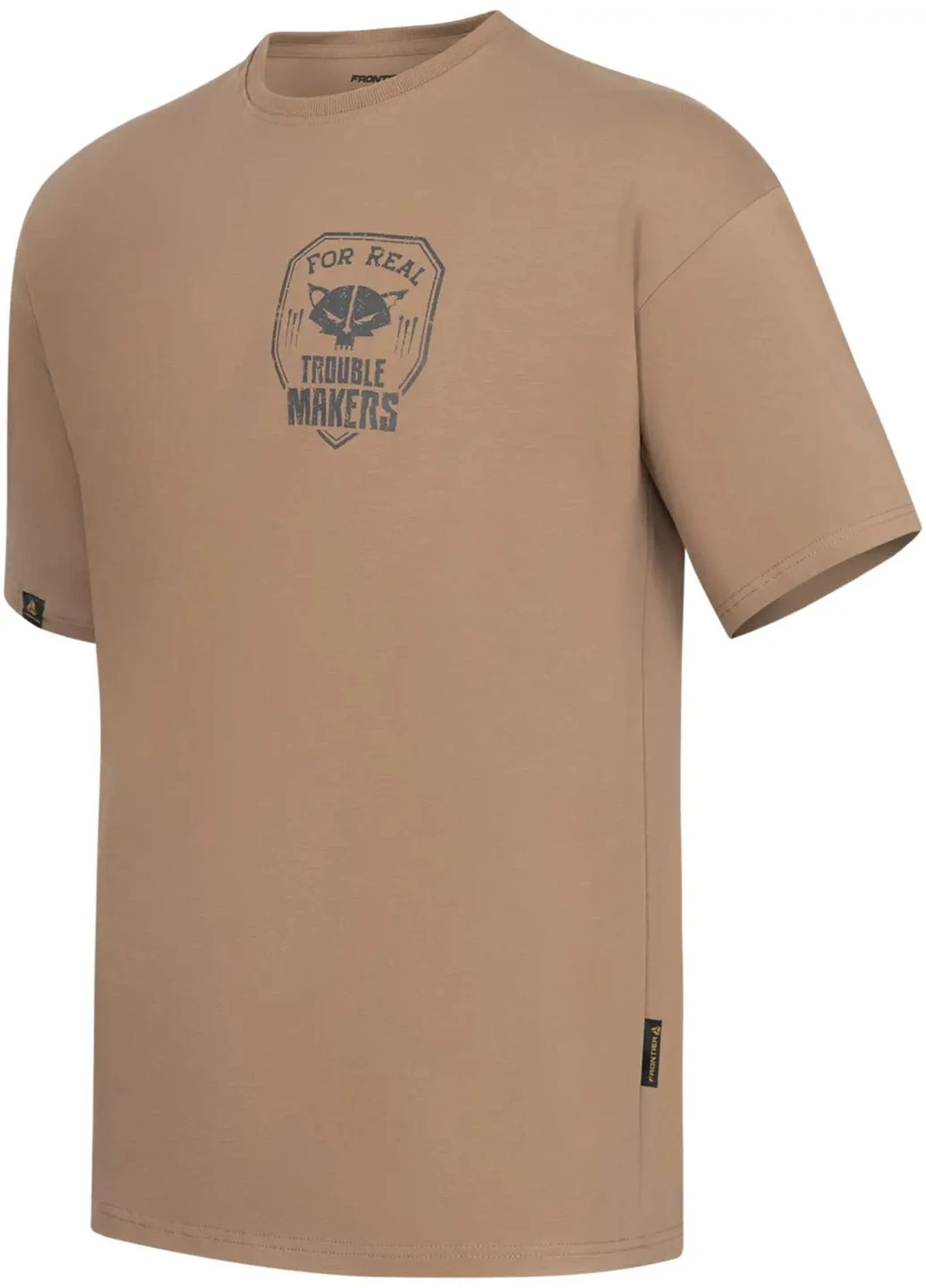 Комбинированная футболка мужская frontier mall logo beige No Brand