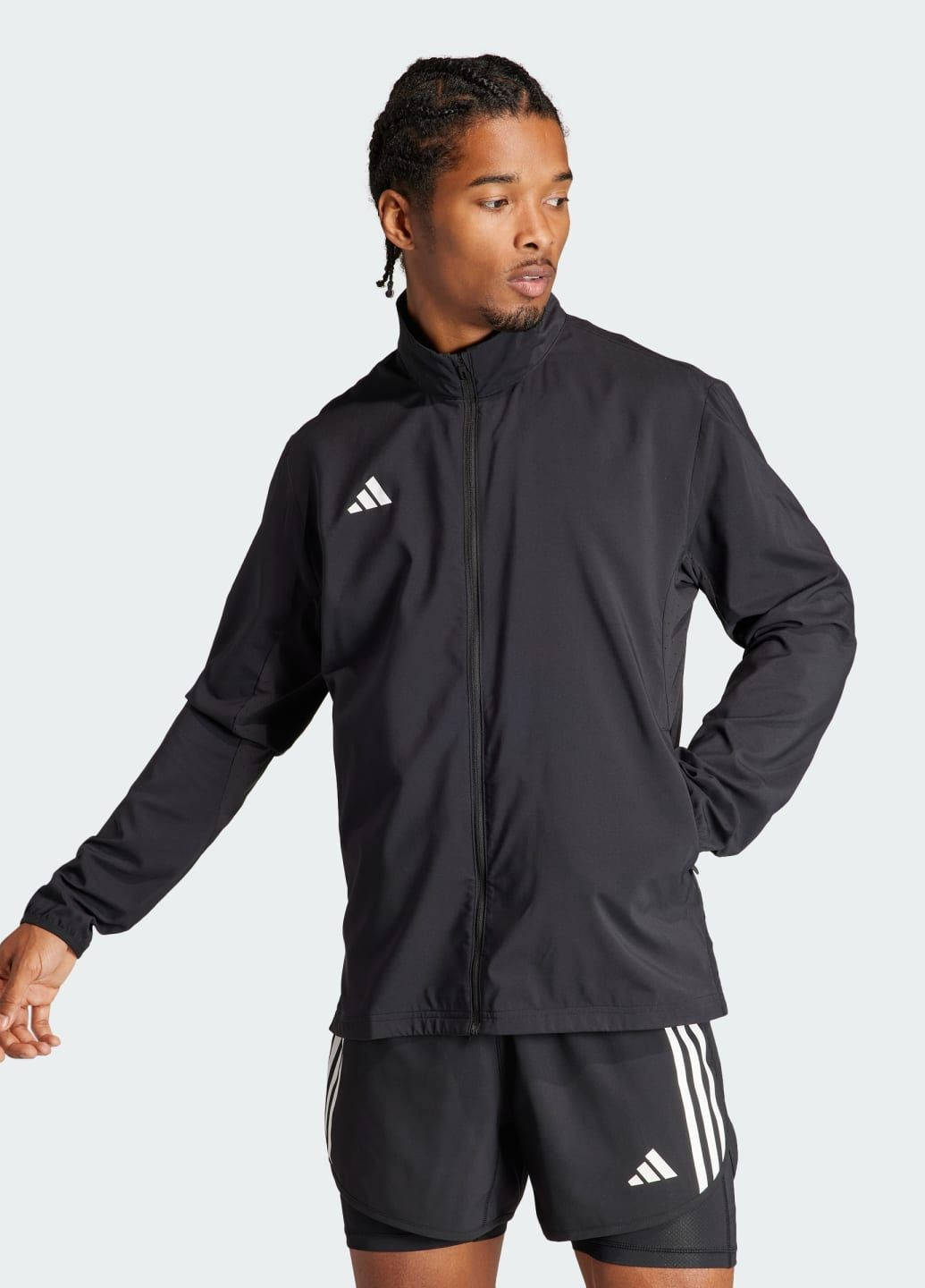 Черная демисезонная куртка для бега adizero essentials adidas