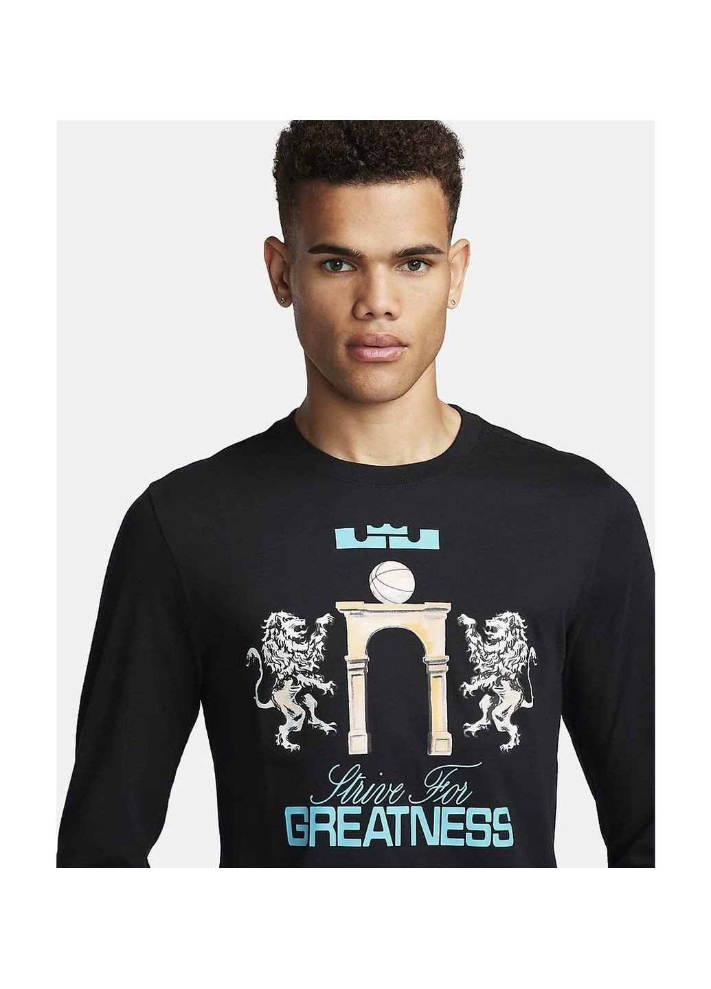 Лонгслів чоловічий T-Shirtlebron Black Nike (365961347)