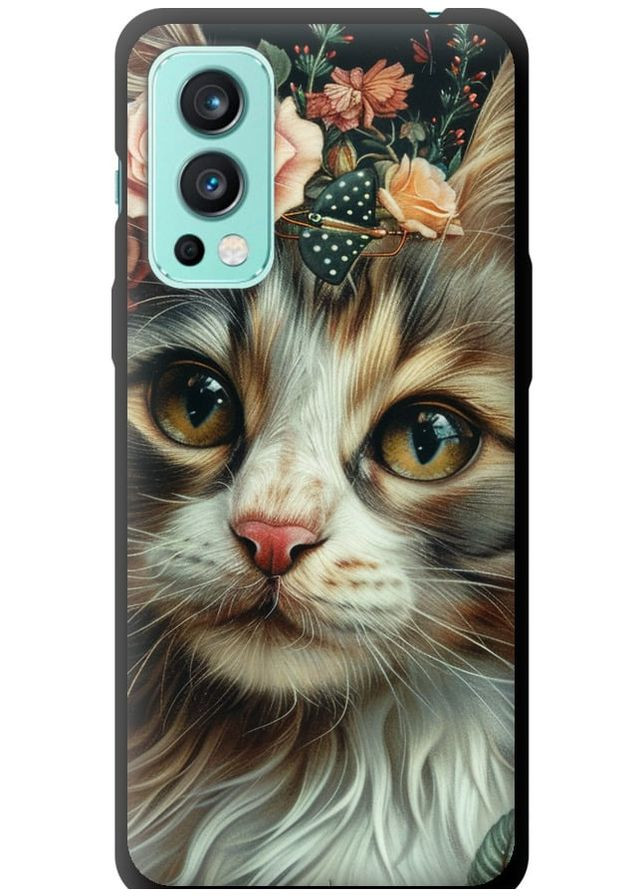 TPU чорний чохол 'Cats and flowers' для Endorphone OnePlus Nord 2 (287274544)