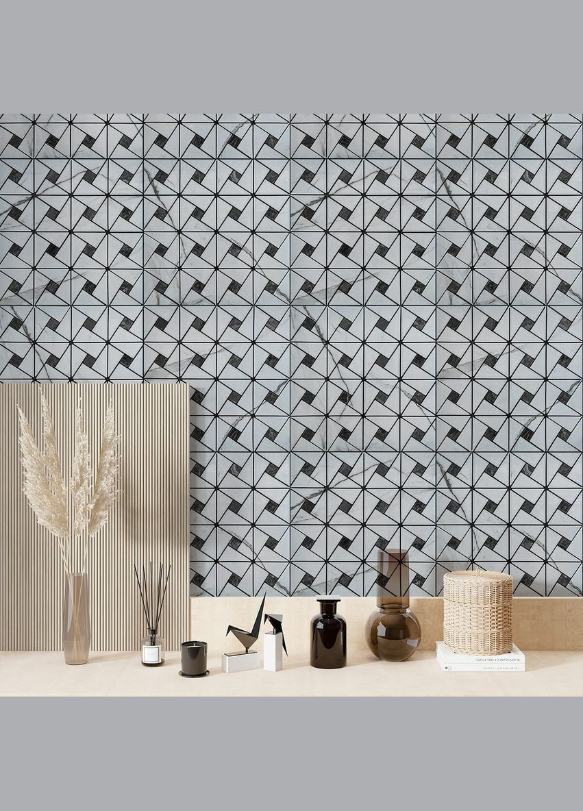 Самоклеюча PET мозаїка 30x30CMx4MM (D) SW-00001648 Срібло Sticker Wall (298284253)